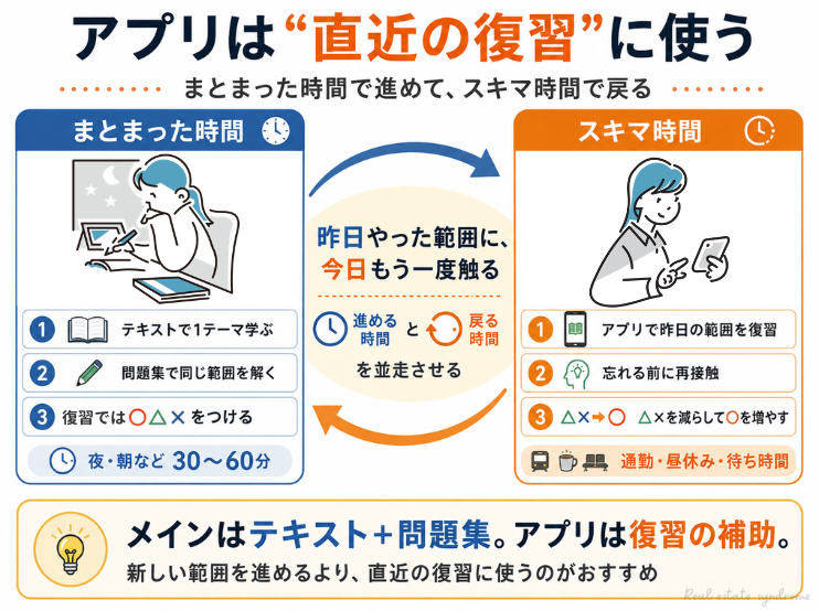 スキマ時間はアプリで復習する
